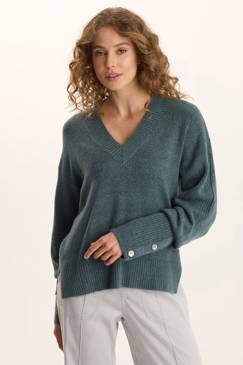 Bronte Relaxed Fit V-Neck Knit Sweater