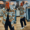 The Everyday Shacket Tan Plaid