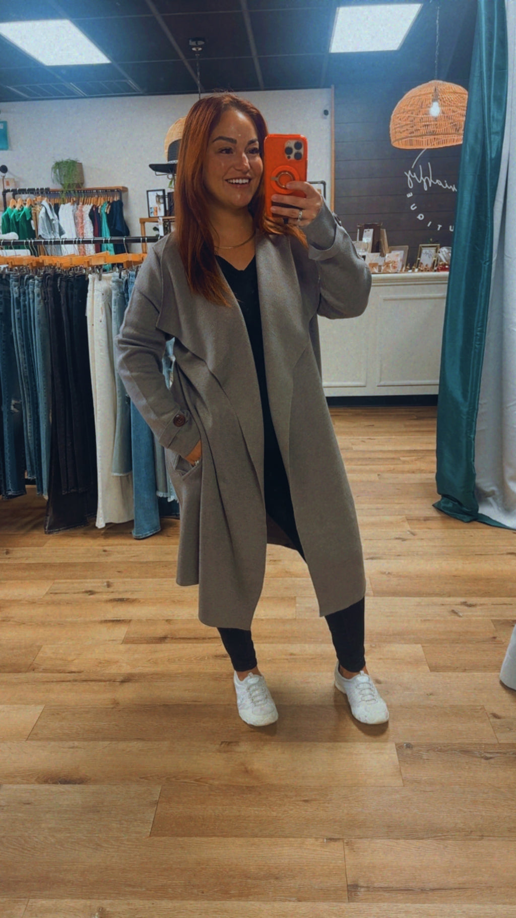 Woven Gray Trench Coat