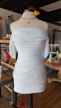 White Ruched Dress