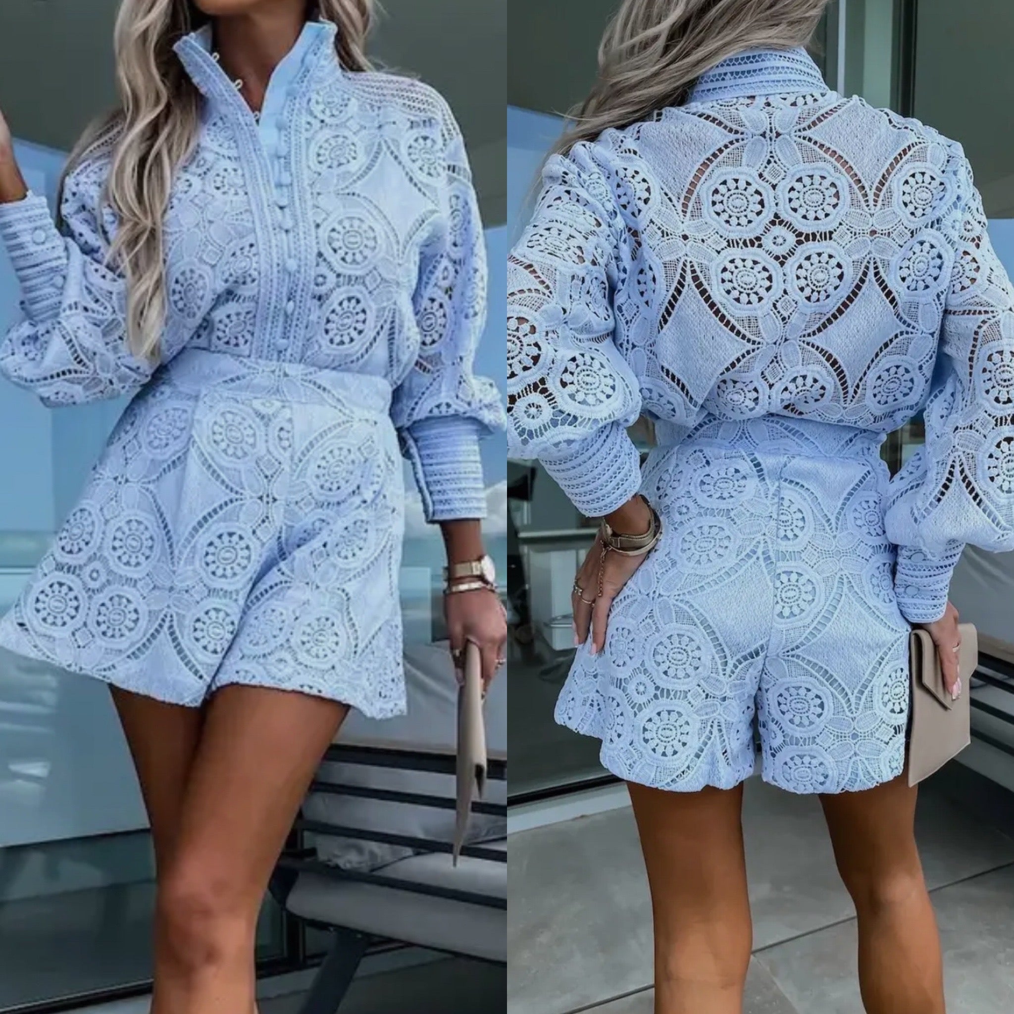 Refined Comfort Blue Lace Bottoms
