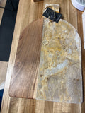 Arched Marble and Acacia wood charcuterie board