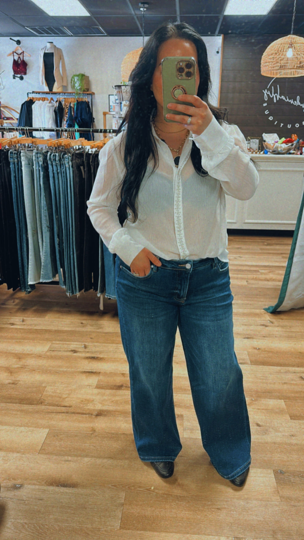 White Sheer Button