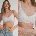 Ivory Pearl & Rhinestone Embellished Top