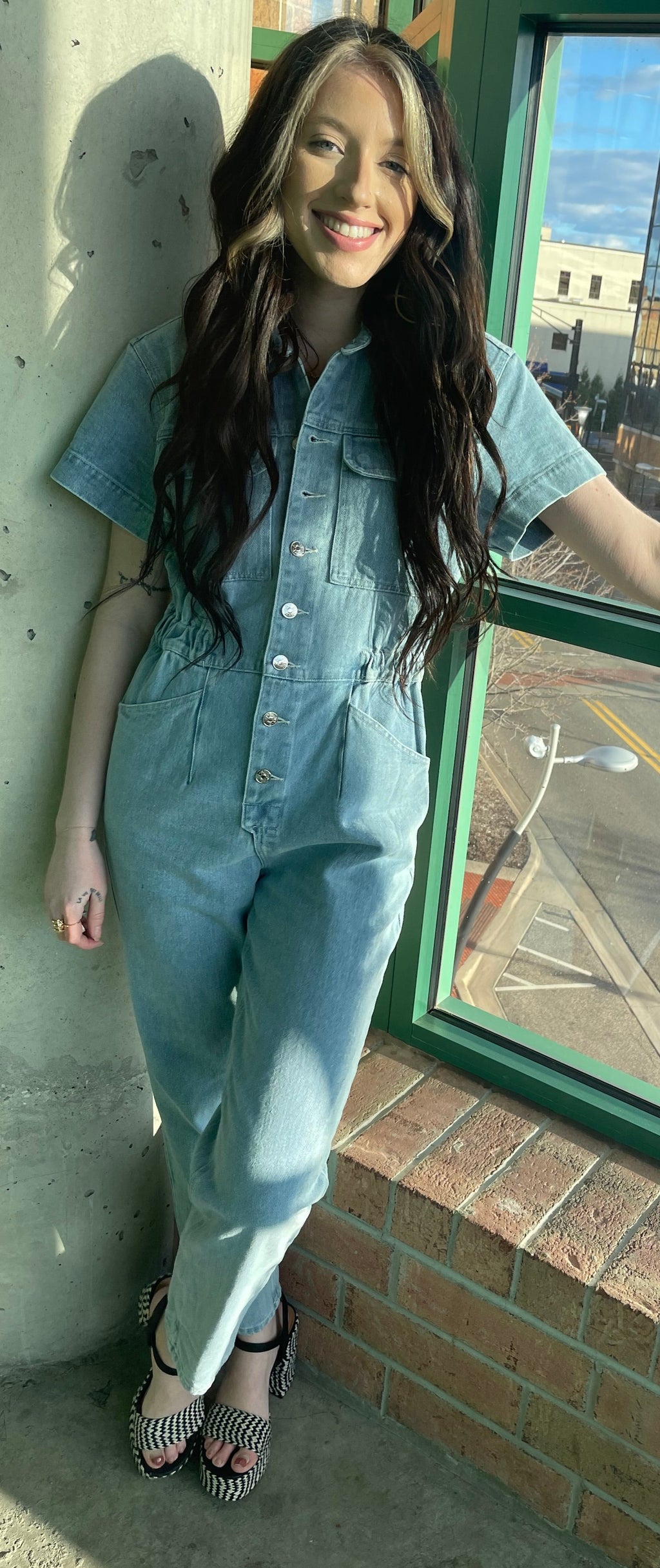 Light Wash Denim Jumpsuit