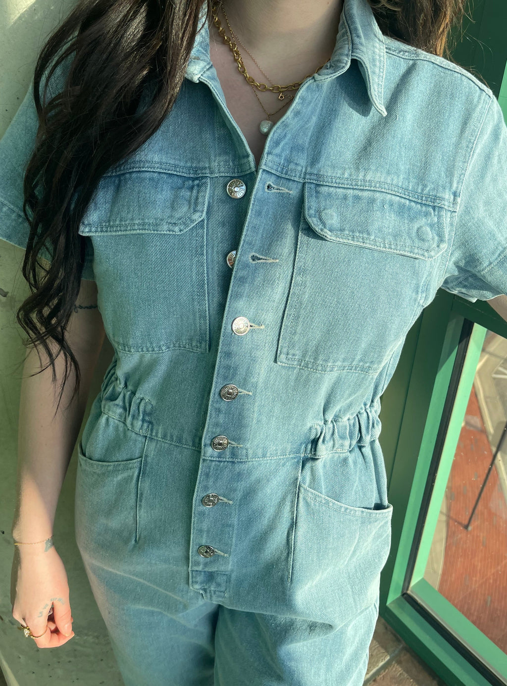 Light Wash Denim Jumpsuit