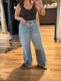 Patch Pocket Wide Leg Jeans