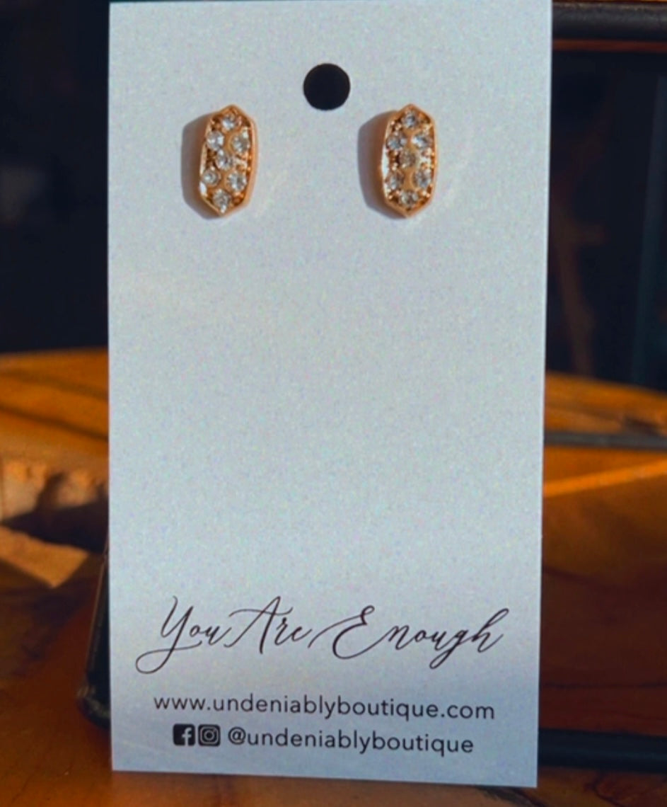 Geo Gold Baguette Earrings