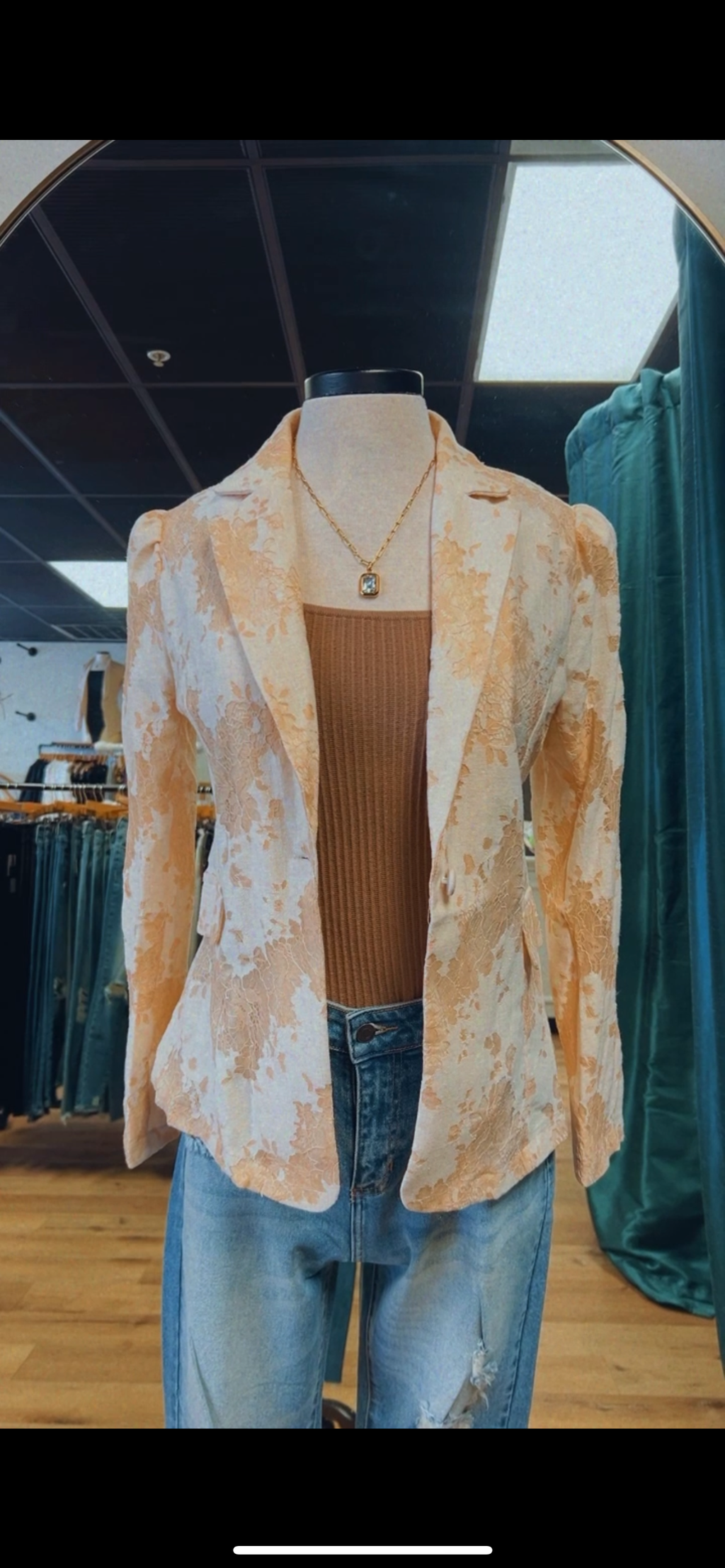Lace Cutout Blazer