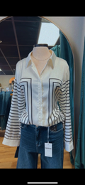 Striped White Blouse