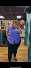 Plus Size Pleated Button Top - Orchid