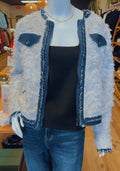 White Denim Fringe Samuel Dong Jacket