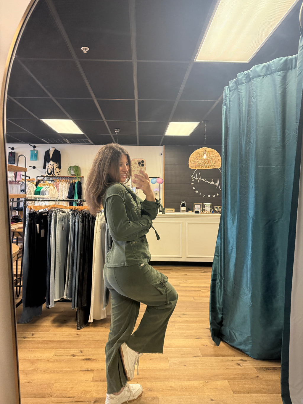Heta Corduroy Wide-Leg Drawstring Cargo Pant