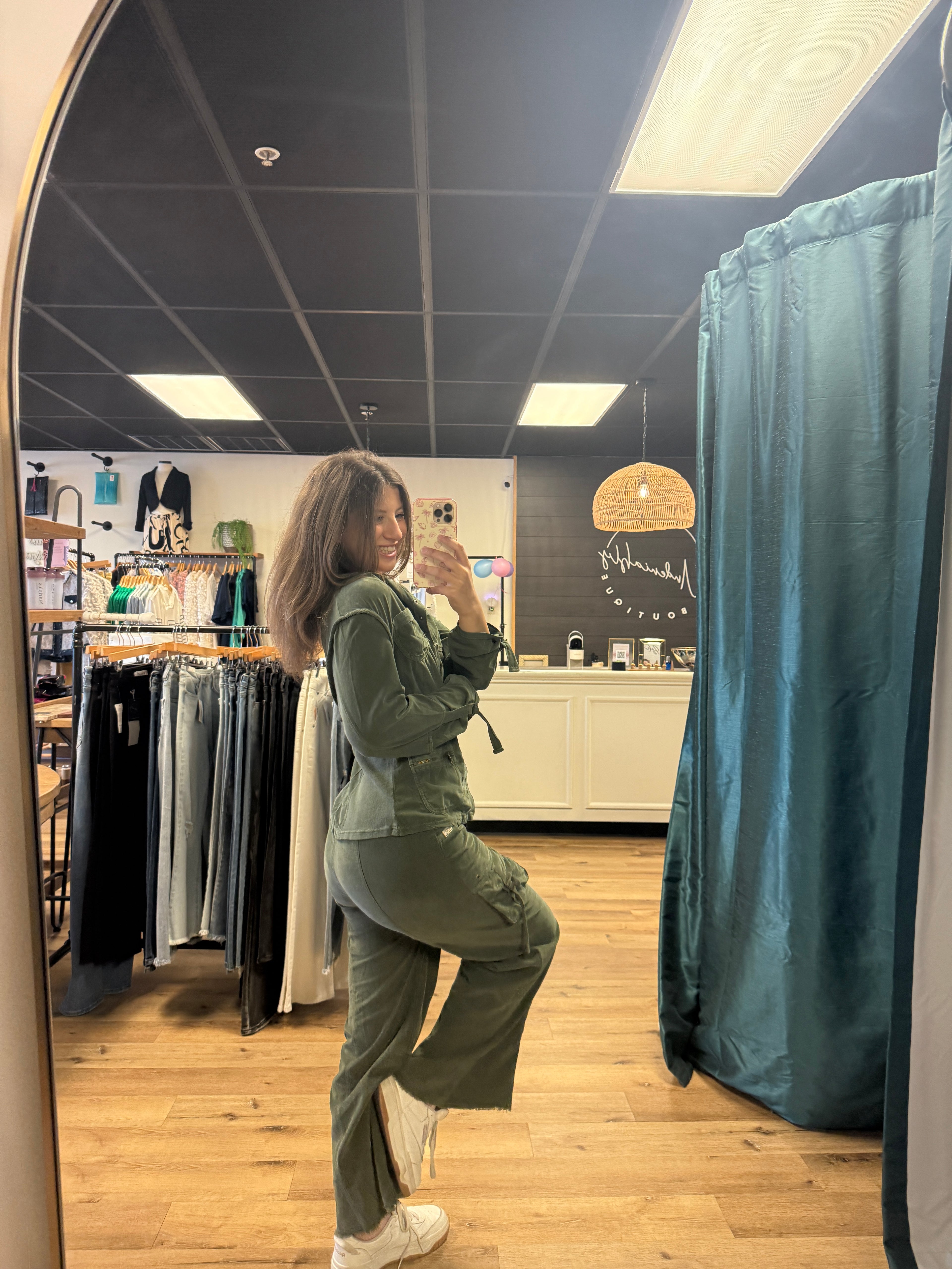 Heta Corduroy Wide-Leg Drawstring Cargo Pant