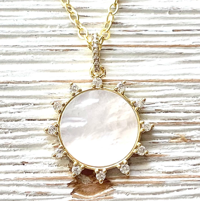 Mother Of Pearl Sun Necklace