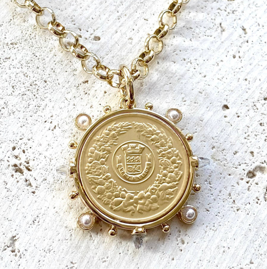 Gold Nautical Coin Necklace