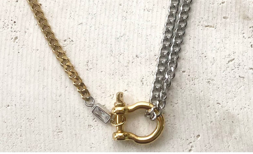Two Toned Buckle Necklace