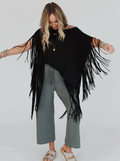 Black Glow Fringe Top