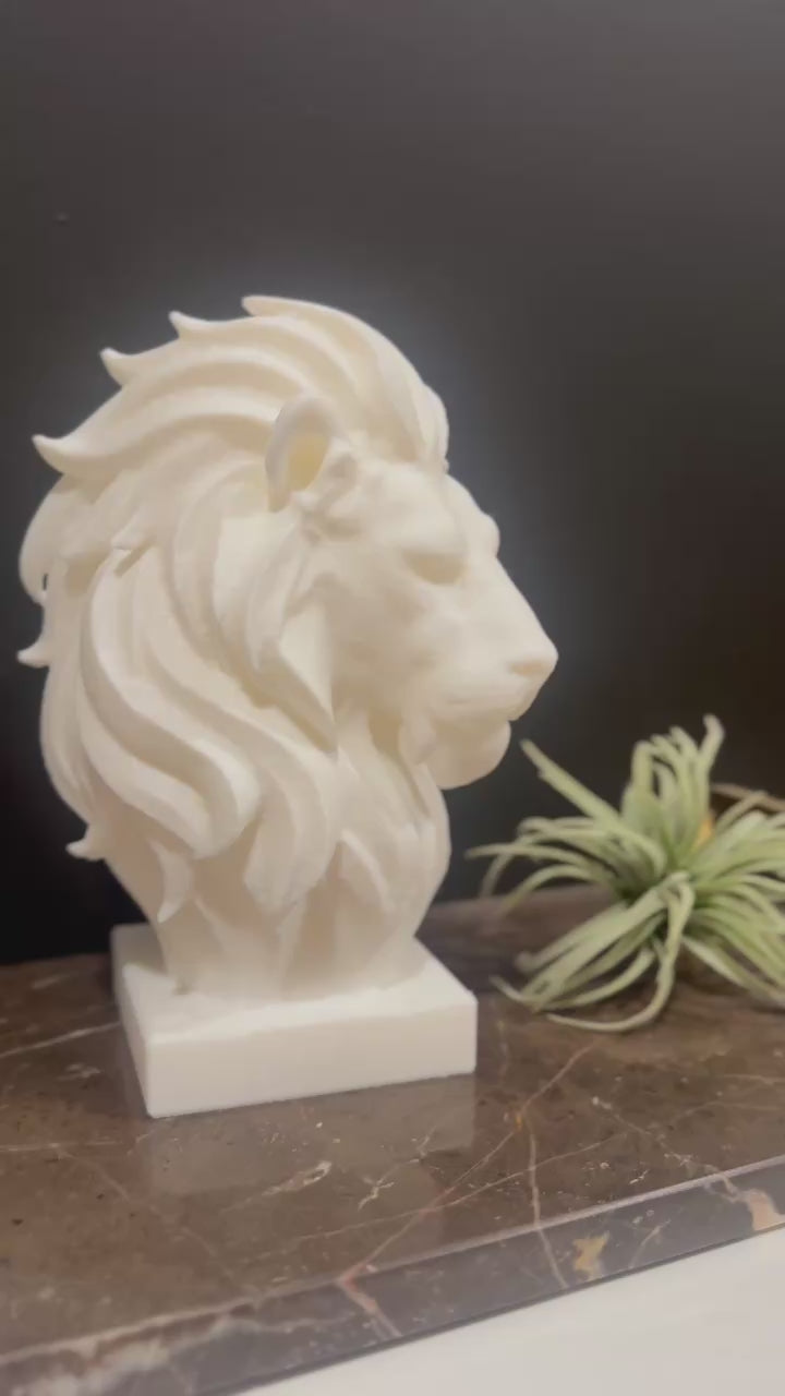 Onyx Lion Head Sculpture