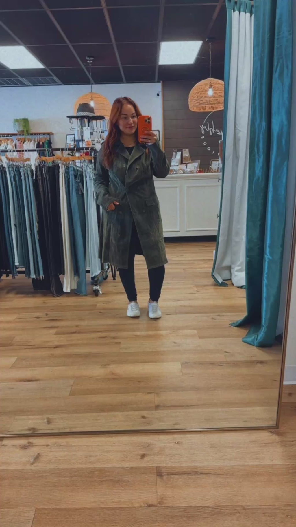 The Olive Cord Trench Coat