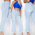 Light Wash Ankle Flares