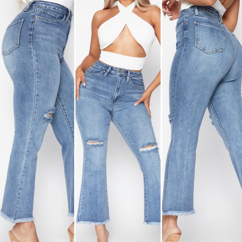 Medium Wash Ankle Flares
