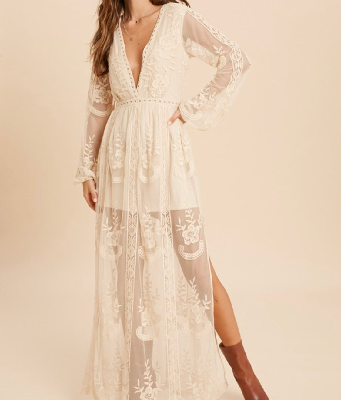 The Castle Getaway Soft Lace Romper Dress