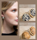 Stone Hexagon Stud