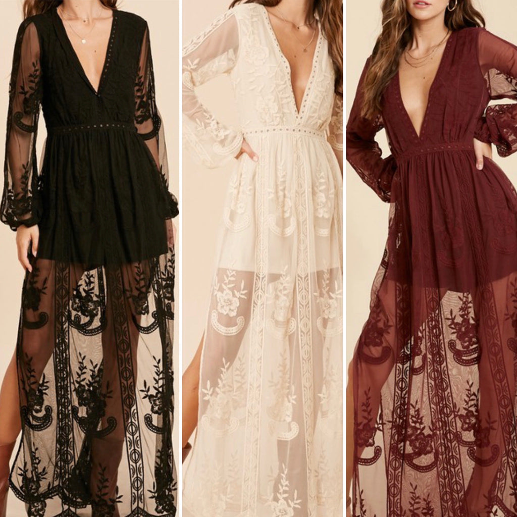 The Castle Getaway Soft Lace Romper Dress