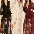 The Castle Getaway Soft Lace Romper Dress
