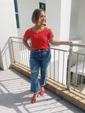 Medium Wash Ankle Flares